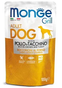 MONGE GRILL Beutel Huhn und Truthahn für Hunde 100 g